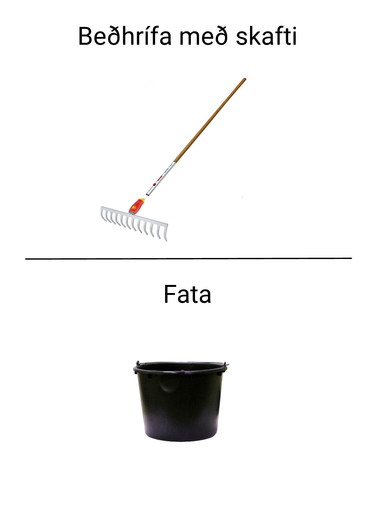 Mynd af garðverkfærum