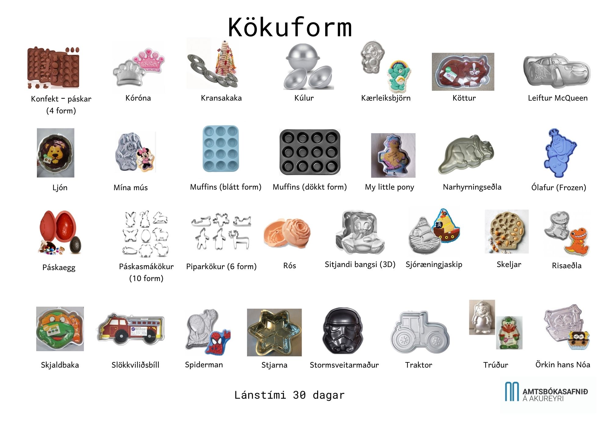 Mynd 3 af kökuformum