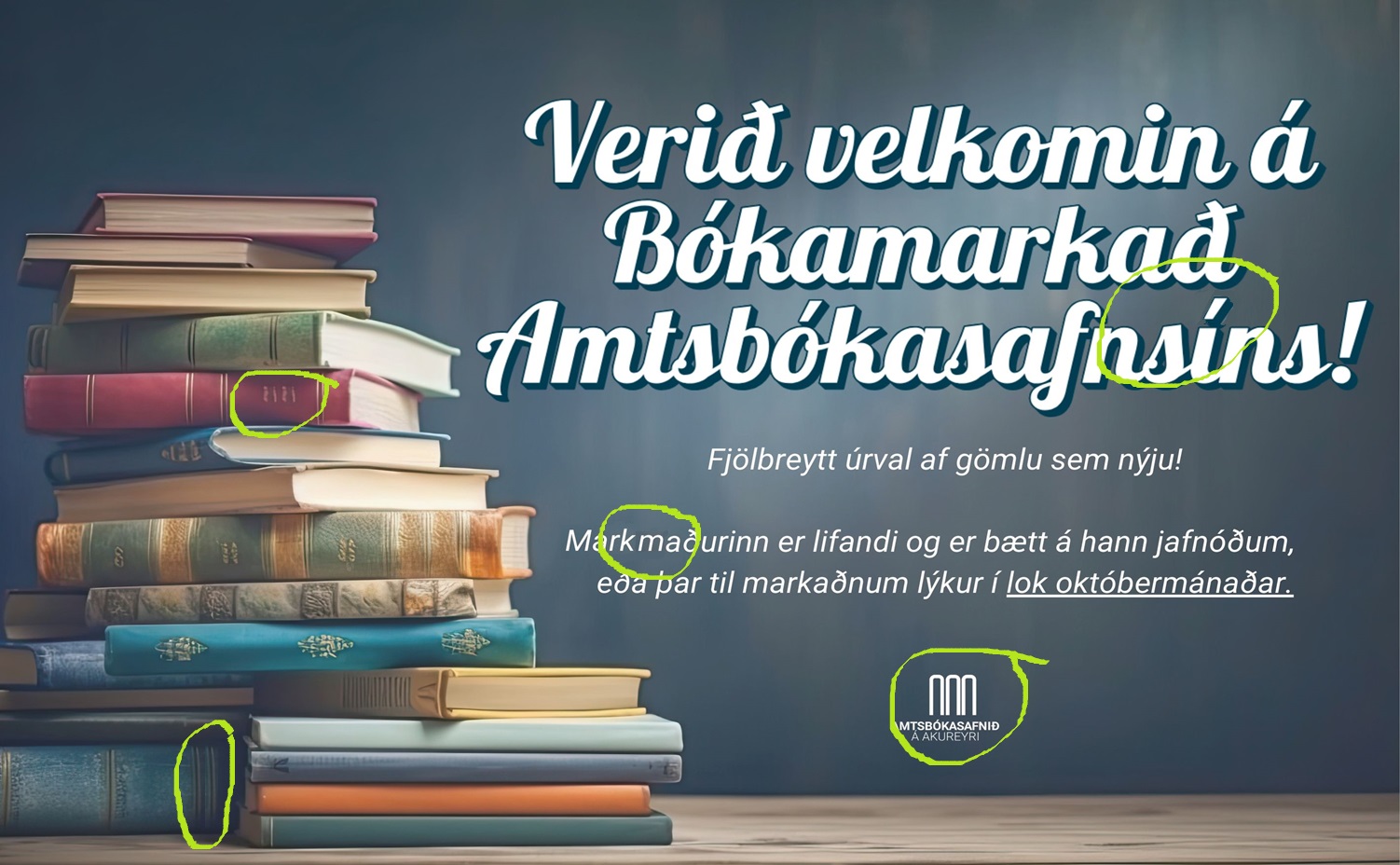 Advertisement for a book market at the Municipal Library