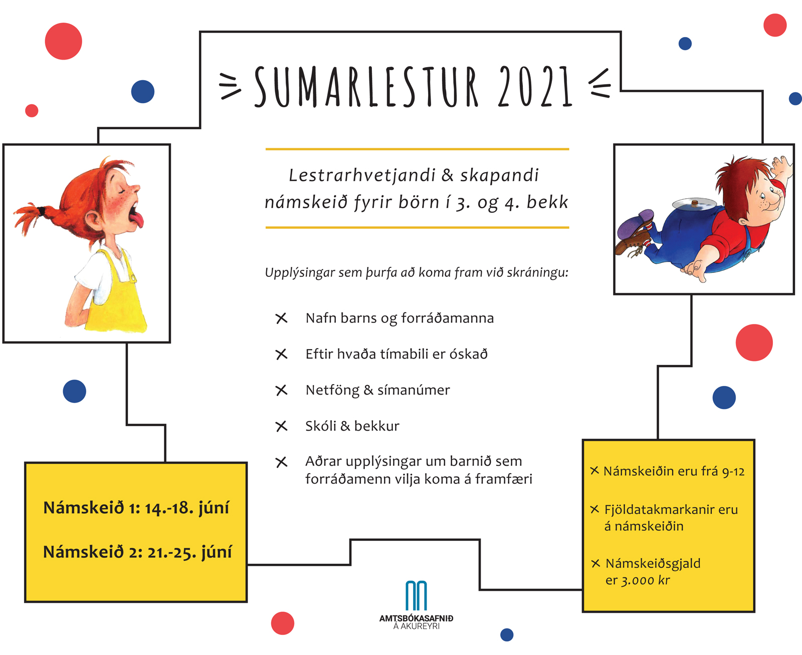 Auglýsing f. sumarlestursnámskeið