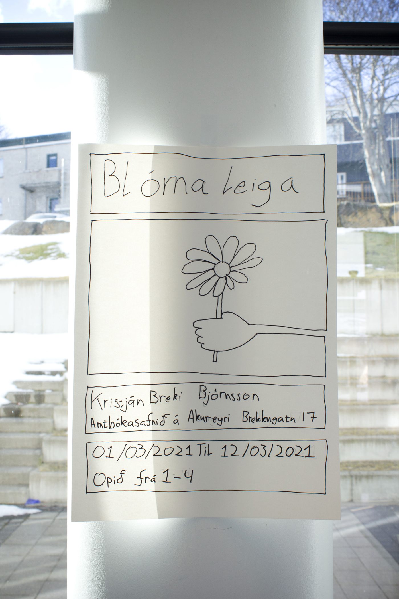 Rós að láni - auglýsingaspjald
