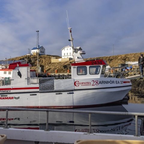 Grímsey tók á móti hópnum með blíðskaparveðri.