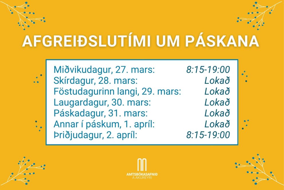 Afgreiðslutími um páska 2024!