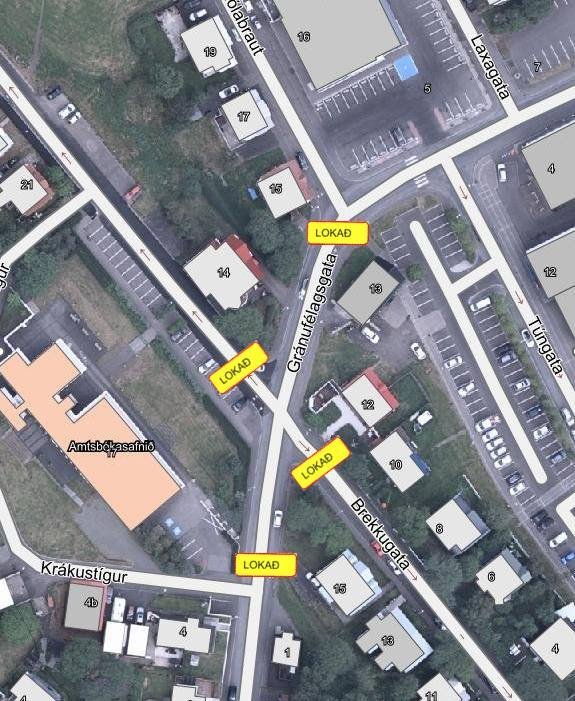 Lokað fyrir umferð 2. júlí