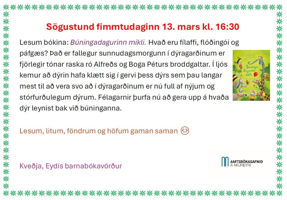 Sögustund - Búningadagurinn mikli!!
