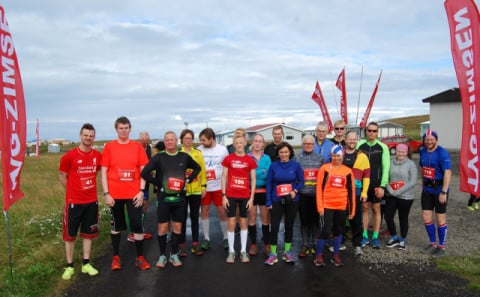 Allir klárir í hlaupið. Mynd: Magnús Bjarnason.