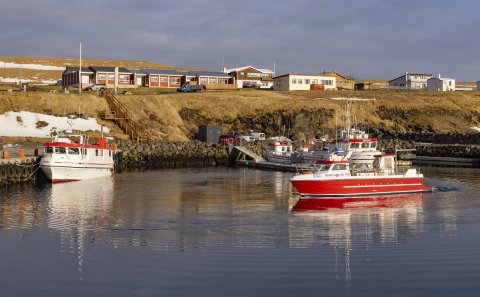 Samtal við Grímseyinga í blíðskaparveðri